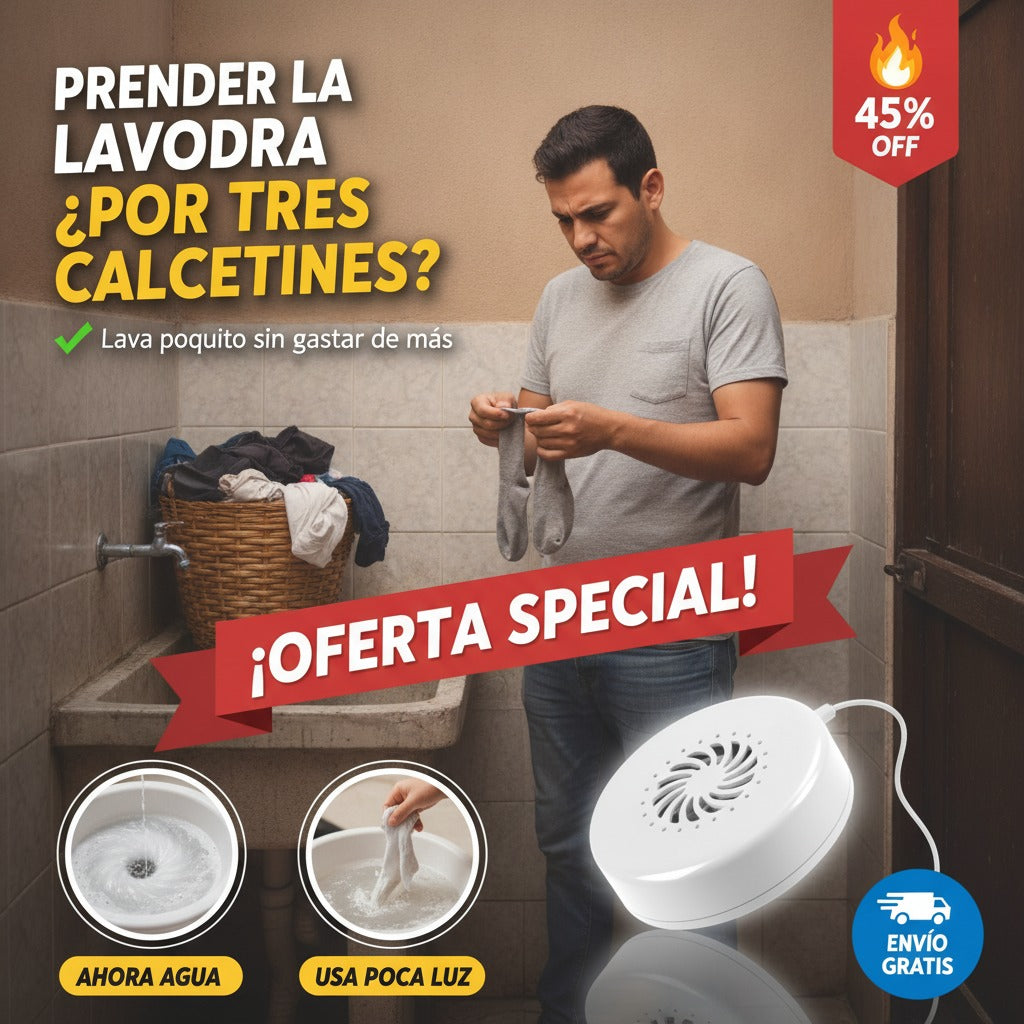 Mini Lavadora Portátil de Turbina – Lava en Cualquier Balde – USB — imagen 2