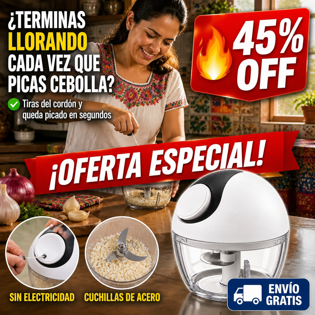 Mini Picadora Manual 180 ml – Ajo y Cebolla en Segundos – Sin Electricidad — imagen 1