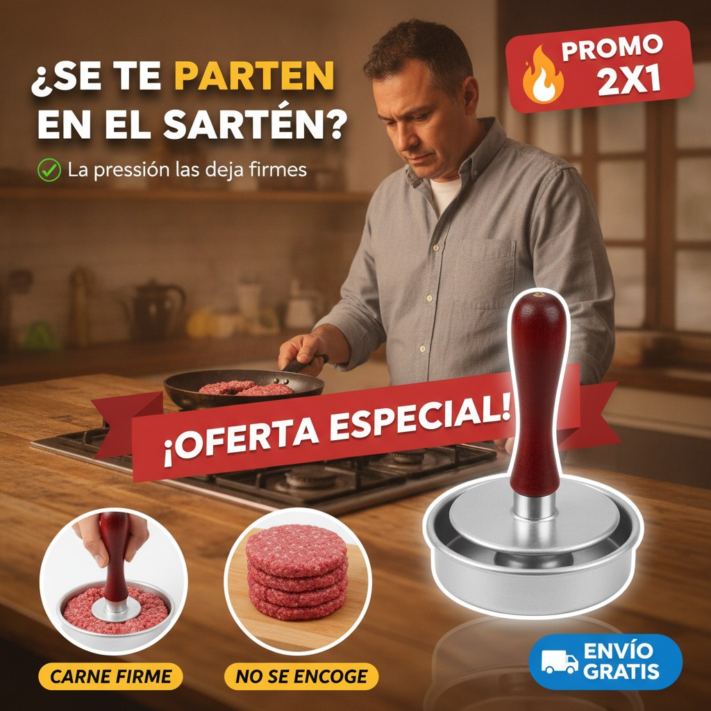 Prensa para Hamburguesas de Aluminio – Todas del Mismo Tamaño — imagen 2