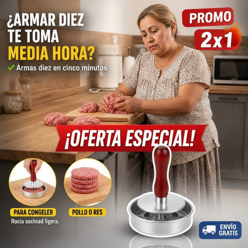 Prensa para Hamburguesas de Aluminio – Todas del Mismo Tamaño — imagen 3