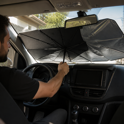 Parasol Paraguas para Carro – El Carro Deja de Ser un Horno! — imagen 2