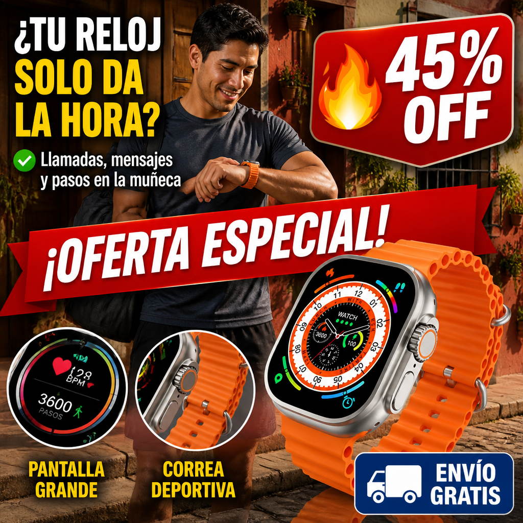 Smartwatch DT900 Ultra – Pantalla Grande y Correa Deportiva — imagen 1
