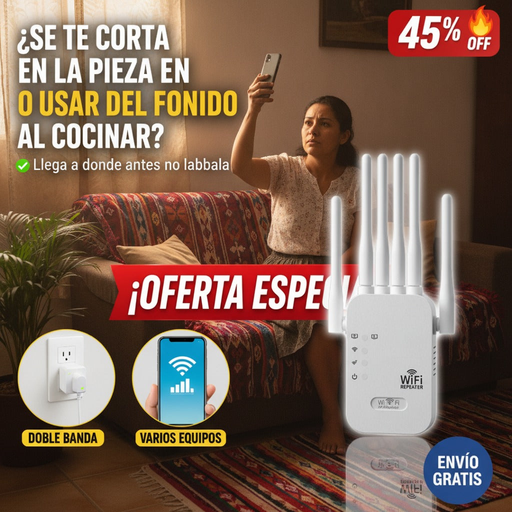 Repetidor WiFi 5 Antenas – Lleva la Señal a Toda la Casa – Se Enchufa — imagen 2