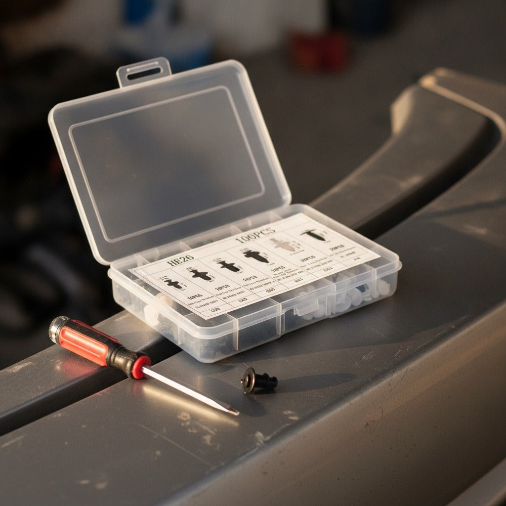 Set 100 Grapas Automotrices – 6 Medidas con Caja Organizadora — imagen 3