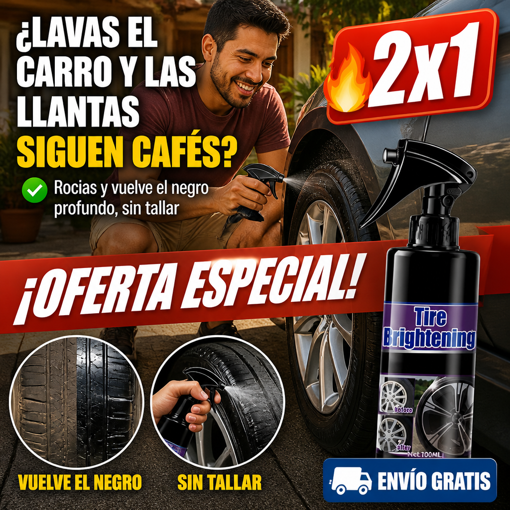 Spray Brillo para Llantas – Rocías y Vuelve el Negro Profundo! — imagen 1