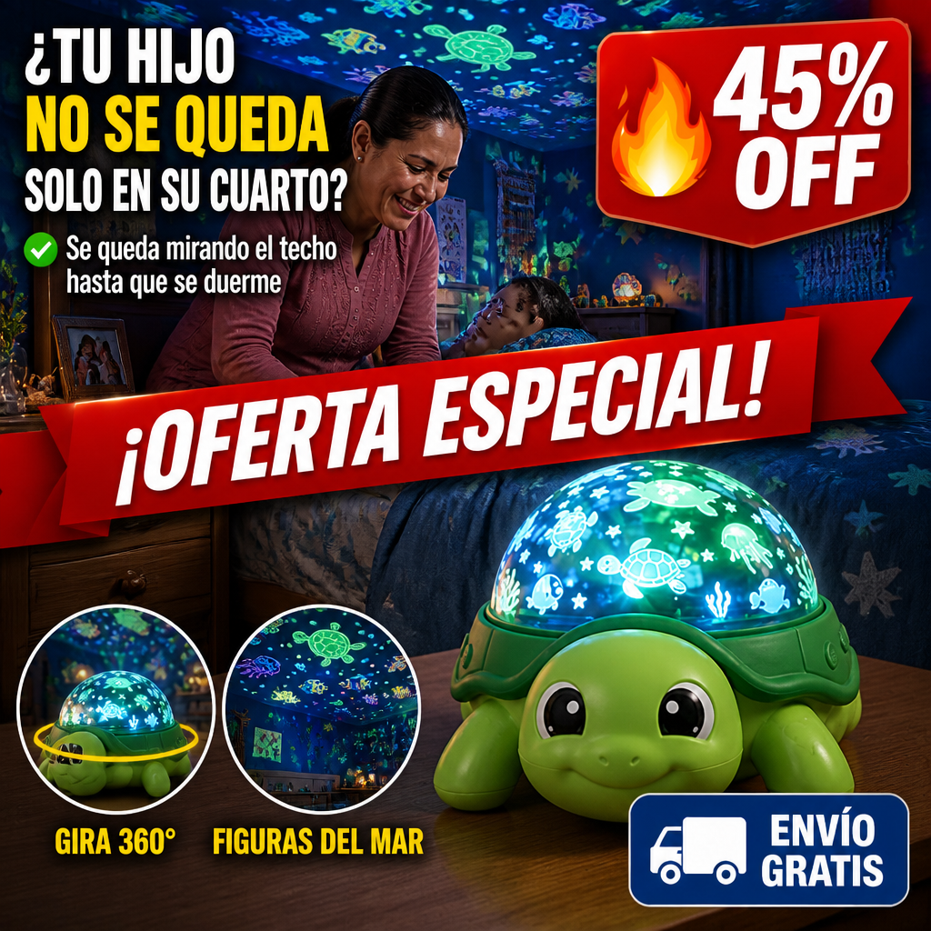Lámpara Proyector Tortuga 360° – Se Duermen Mirando el Techo — imagen 1