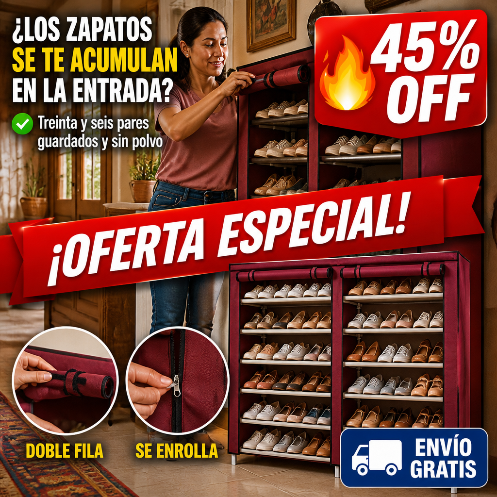Zapatera de Tela 6 Niveles – Doble Fila – Hasta 36 Pares Sin Polvo — imagen 1